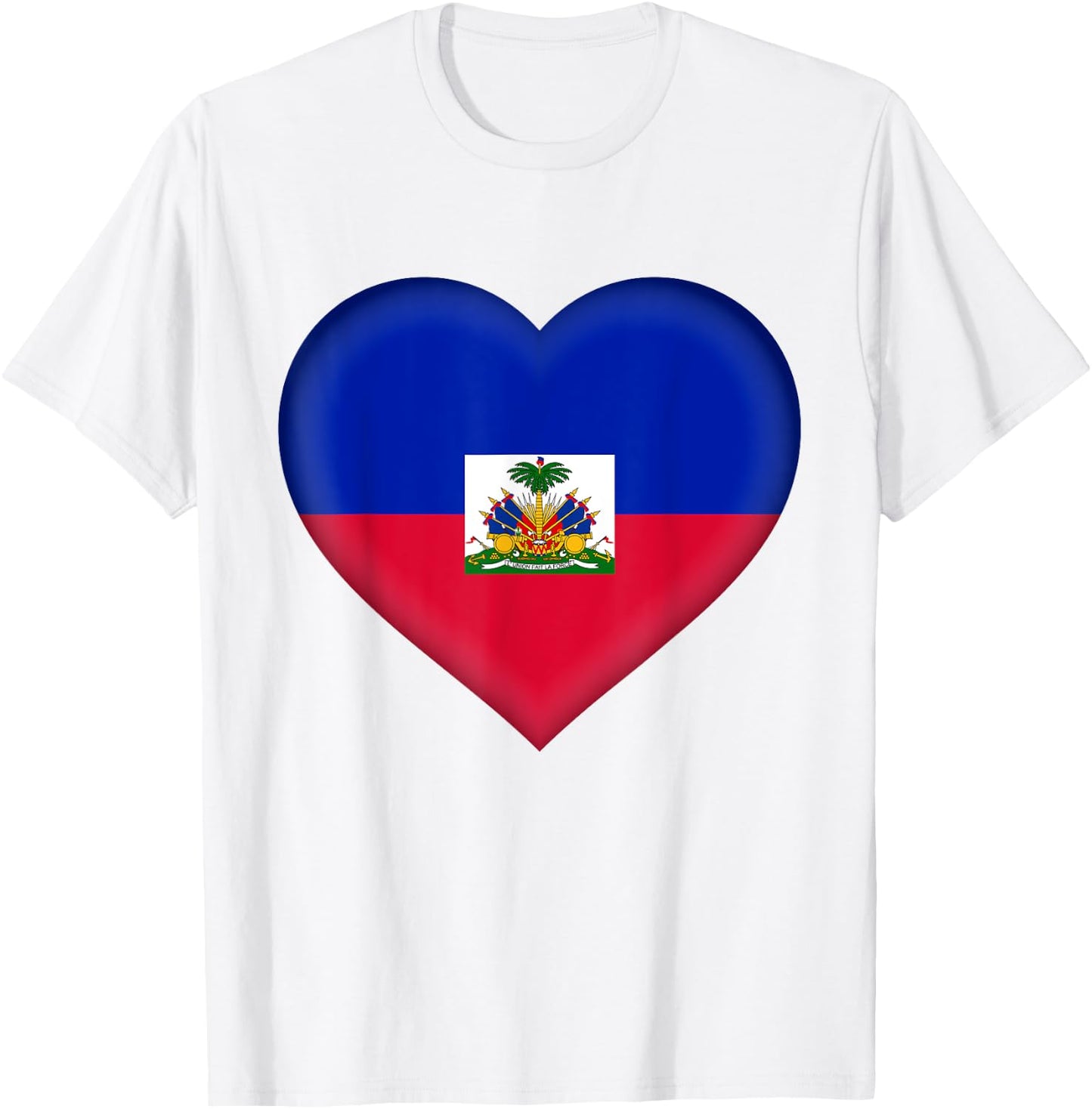 I Love Haiti | Haitian Flag Heart Outfit T-Shirt - T-Shirt | White