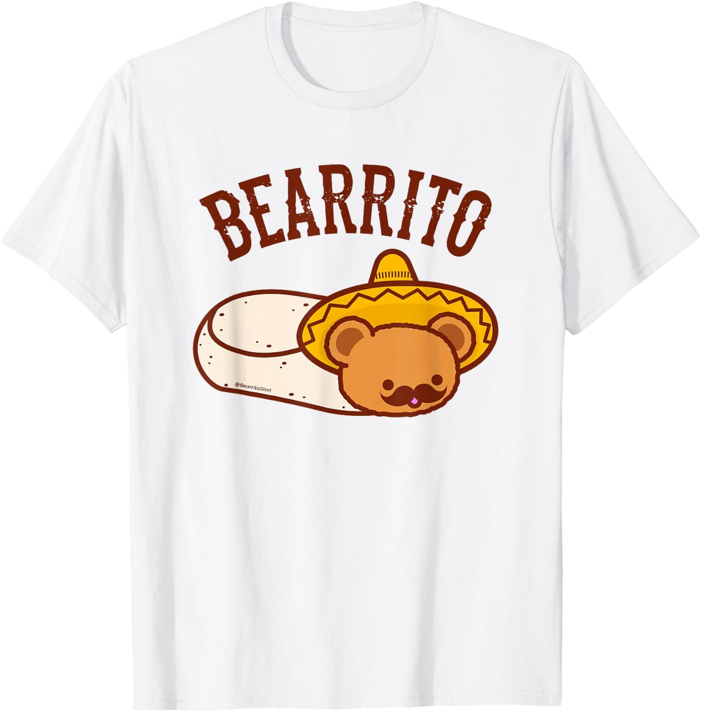 Mexican BEARRITO - Teddy Bear Burrito with Mustache T-Shirt - T-Shirt | White