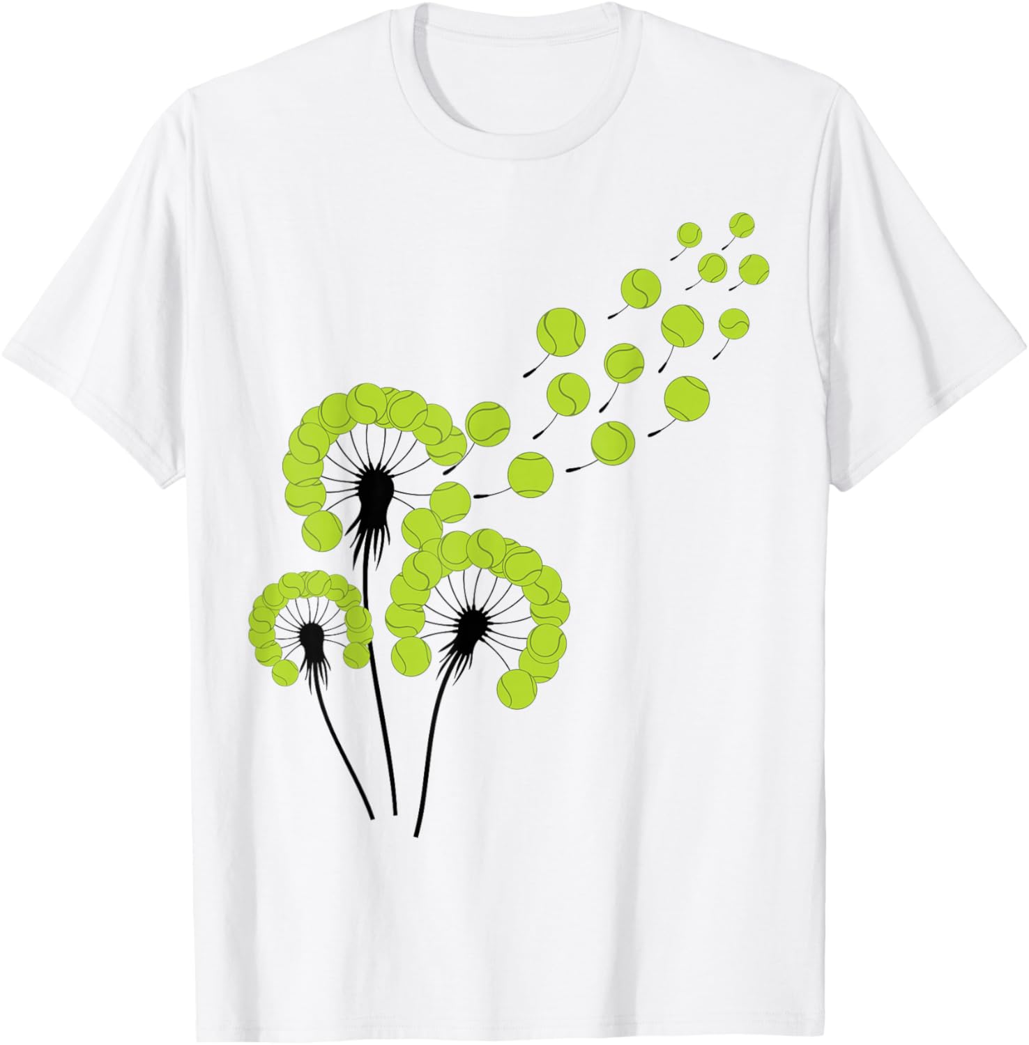 Dandelion Tennis Ball Shirt for Tennis Player Tennis T-Shirt - T-Shirt | White
