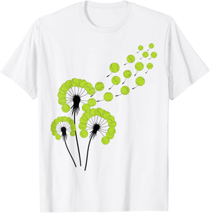 Dandelion Tennis Ball Shirt for Tennis Player Tennis T-Shirt - T-Shirt | White