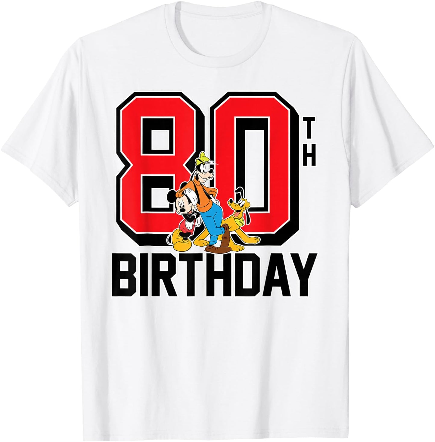 Mickey Mouse - Goofy Pluto 80th Birthday T-Shirt - T-Shirt | White