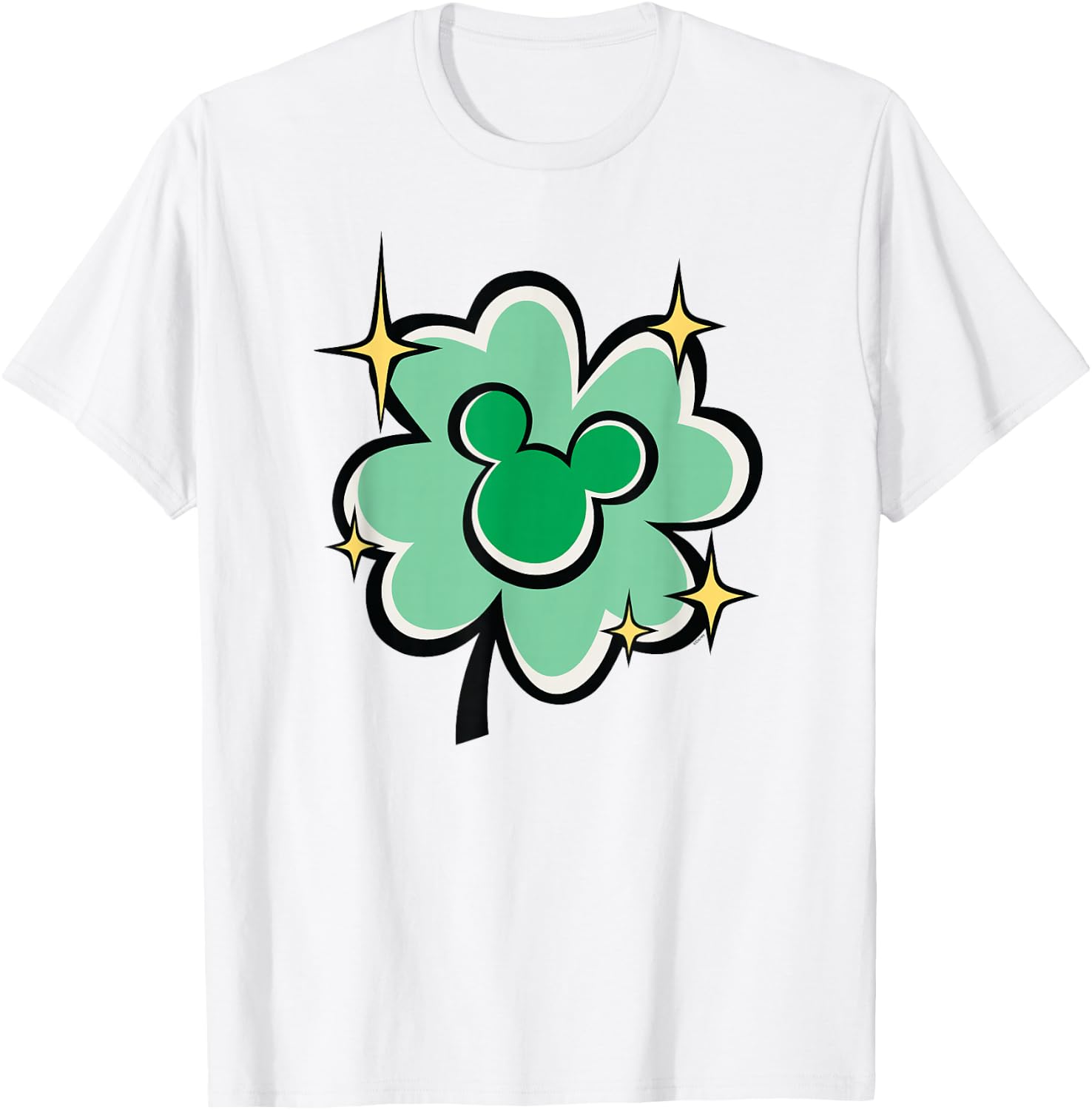 Disney St. Patrick's Day Mickey Mouse Lucky Four-Leaf Clover T-Shirt - T-Shirt | White