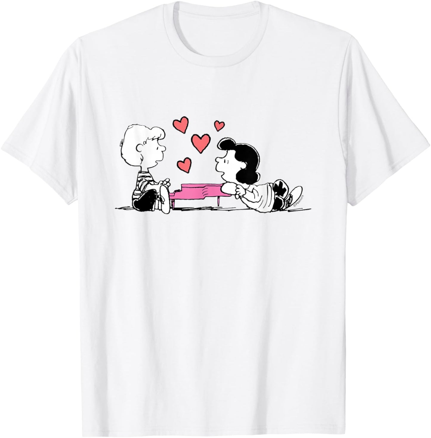 Peanuts - Lucy and Schroeder Heart T-Shirt - T-Shirt | White