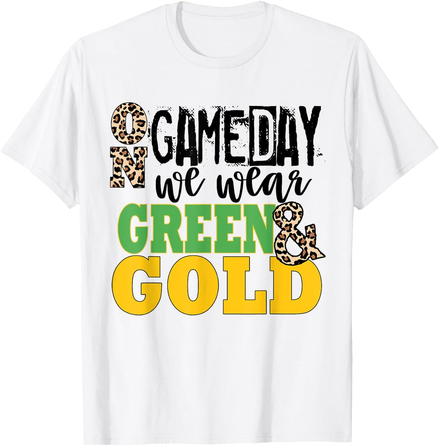 We Wear Green And Gold School Spirit T-Shirt - T-Shirt | White
