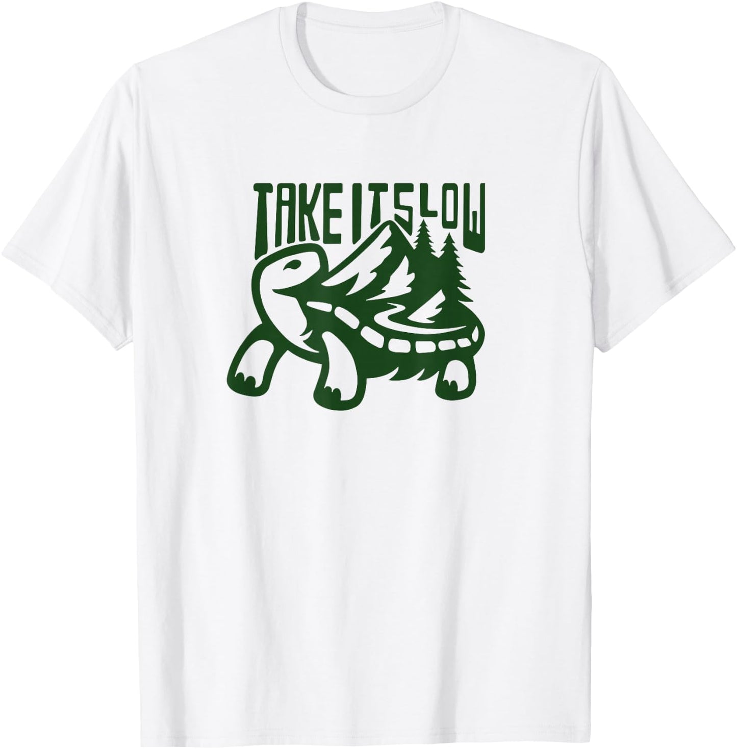 Hiking funny take it slow turtle lazy relax T-Shirt - T-Shirt | White