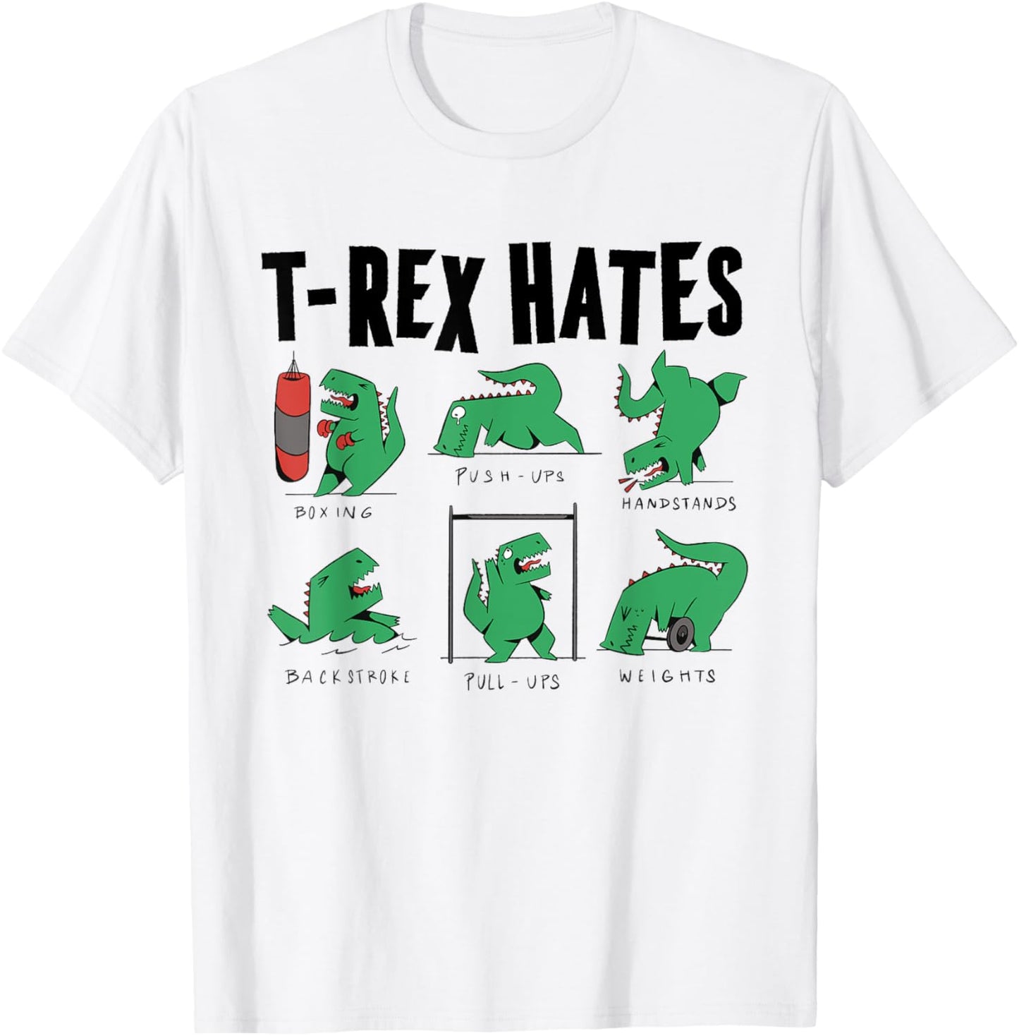 The struggle is real funny T-Rex gym workout T-Shirt - T-Shirt | White