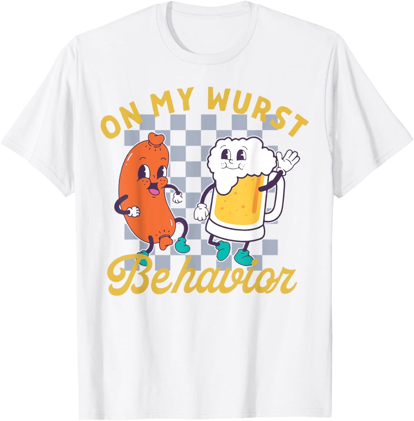 On My Wurst Behavior Sausage and Beer T-Shirt - T-Shirt | White