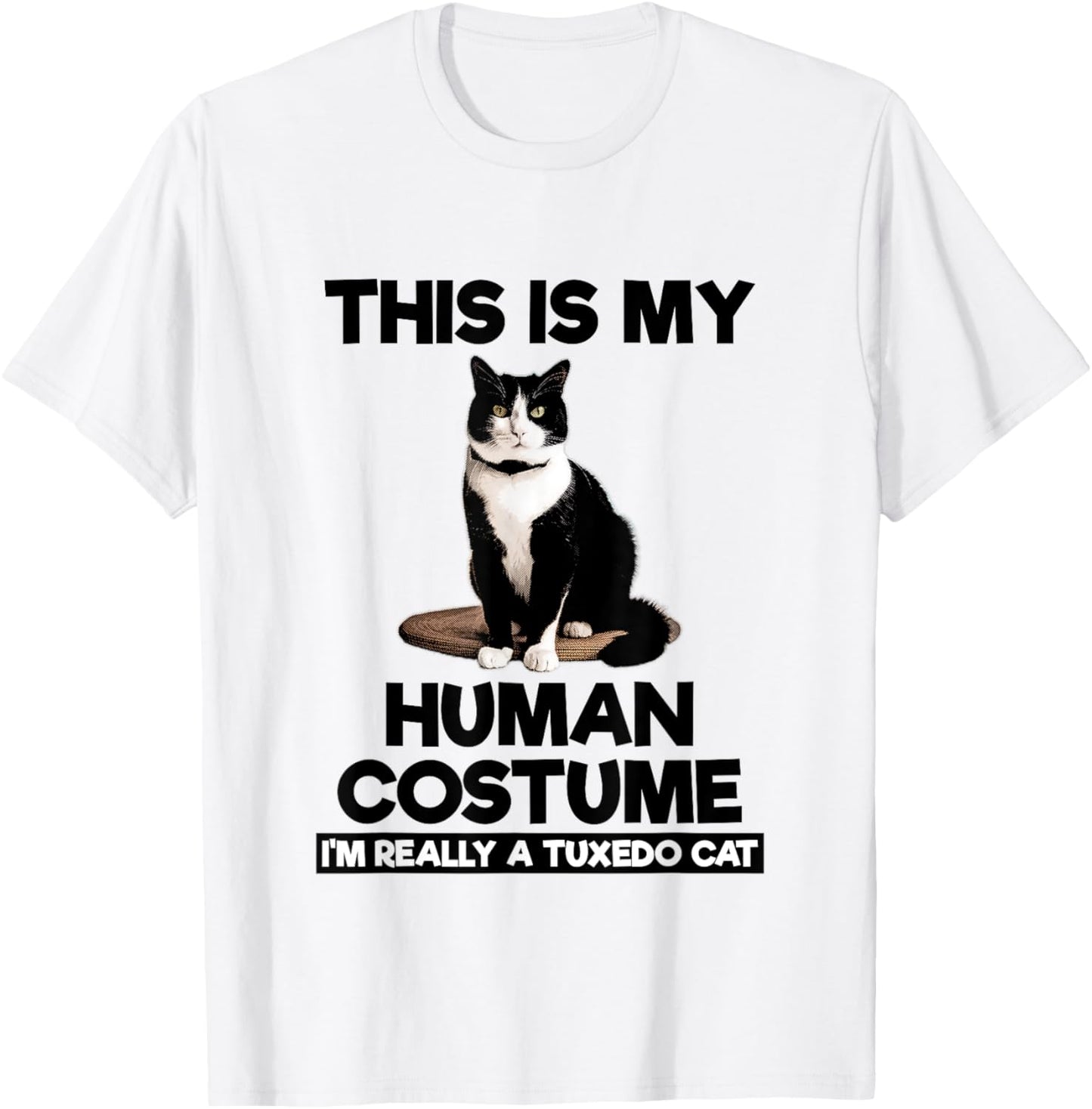 This Is My Human Costume Shirt Funny Tuxedo Cat Kitten Lover T-Shirt - T-Shirt | White