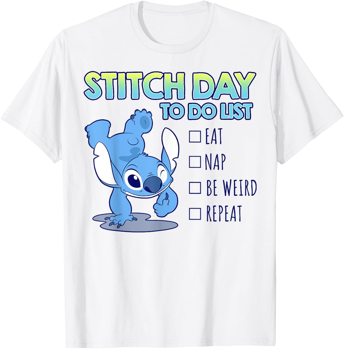 Disney Lilo & Stitch 626 Stitch Day To Do List T-Shirt - T-Shirt | White
