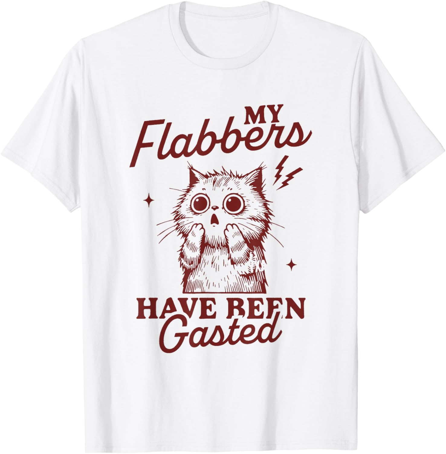 My Flabbers Have Been Gasted Cute Cat Women T-Shirt - T-Shirt | White