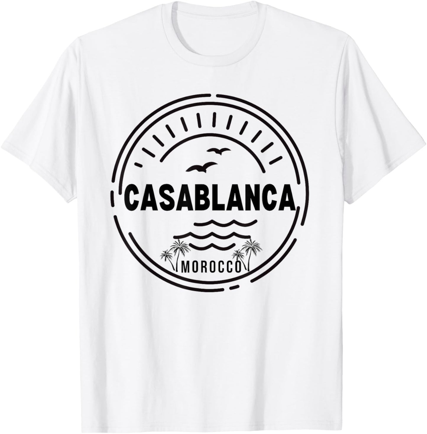 Casablanca Morocco Women Retro Vintage Style T-Shirt - T-Shirt | White