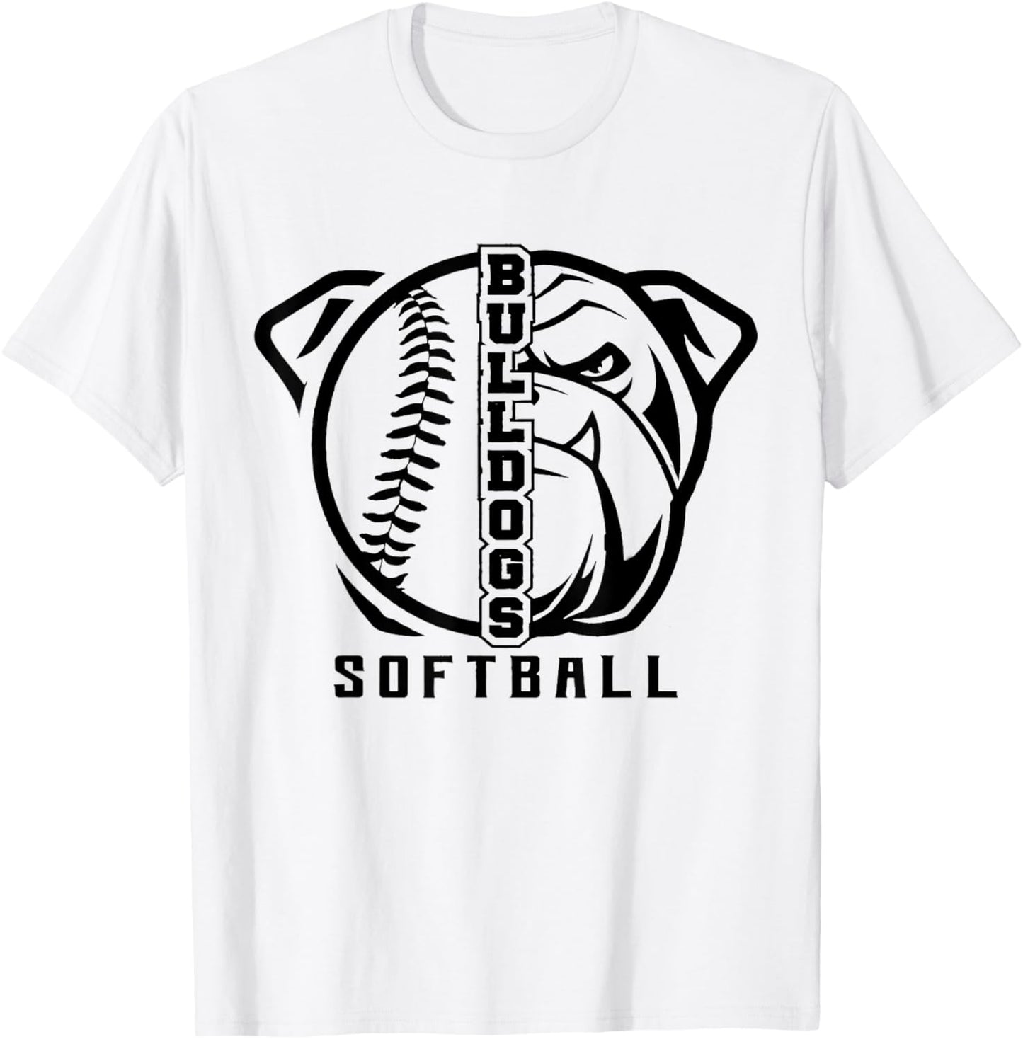 Bulldogs Baseball Softball High School Team Mascot Mom T-Shirt - T-Shirt | White