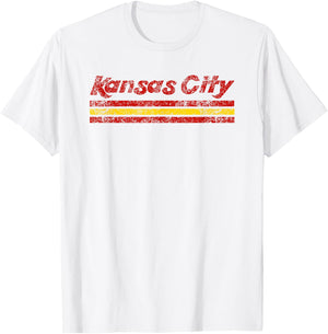 Kansas City Missouri Retro Vintage Weathered Throwback T-Shirt - T-Shirt | White