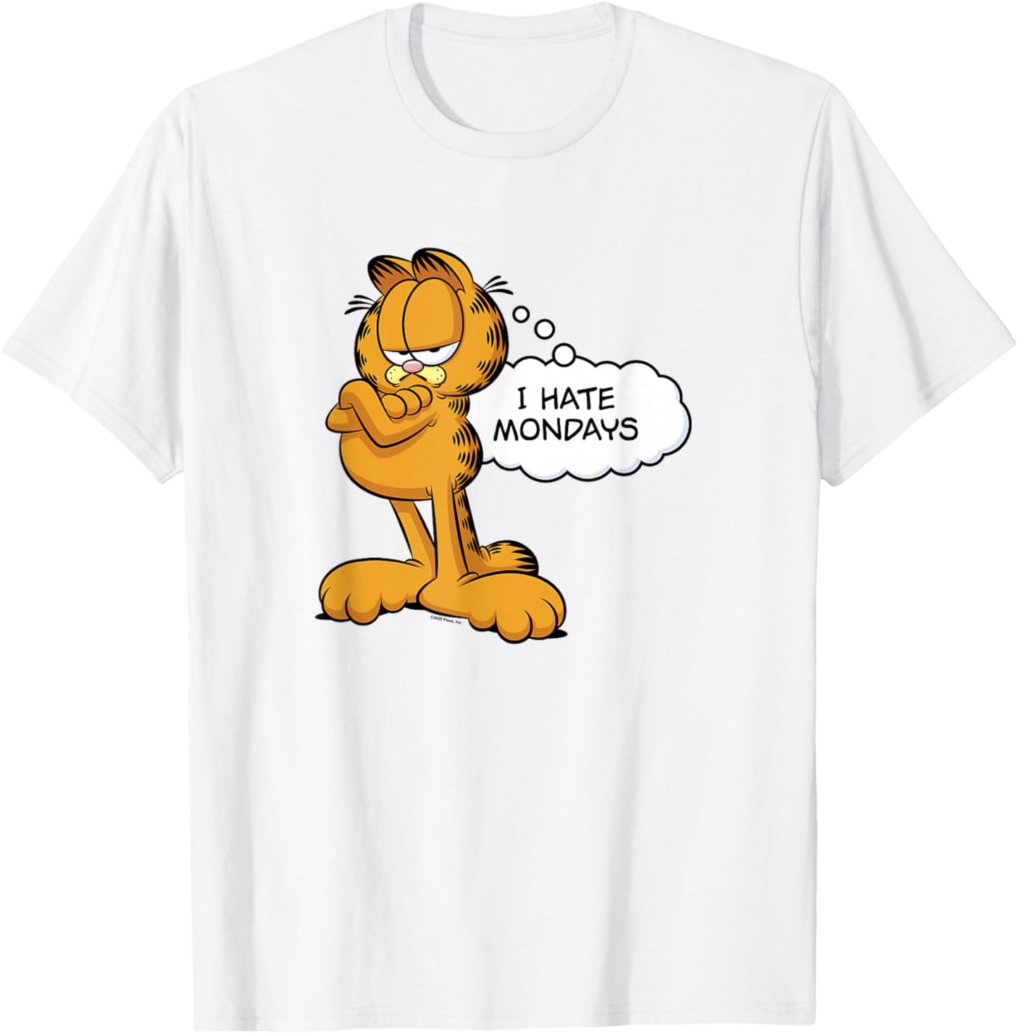 Garfield I Hate Mondays Thought Bubble T-Shirt - T-Shirt | White