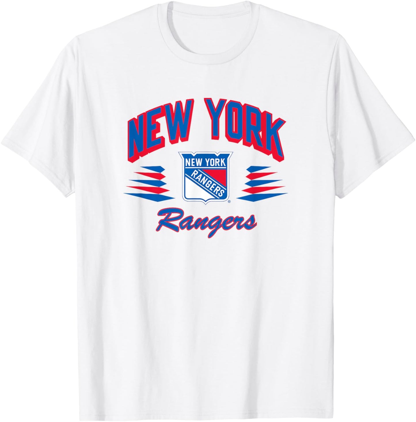 New York Rangers Retro Diamond Gray Officially Licensed T-Shirt - T-Shirt | White