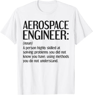 Funny Aerospace Engineering , Kids, -Adults, Green, Grey, Small, Short Sleeve, Modern, Lightweight, Cotton 50%, Polyester 50% T-Shirt - T-Shirt | White