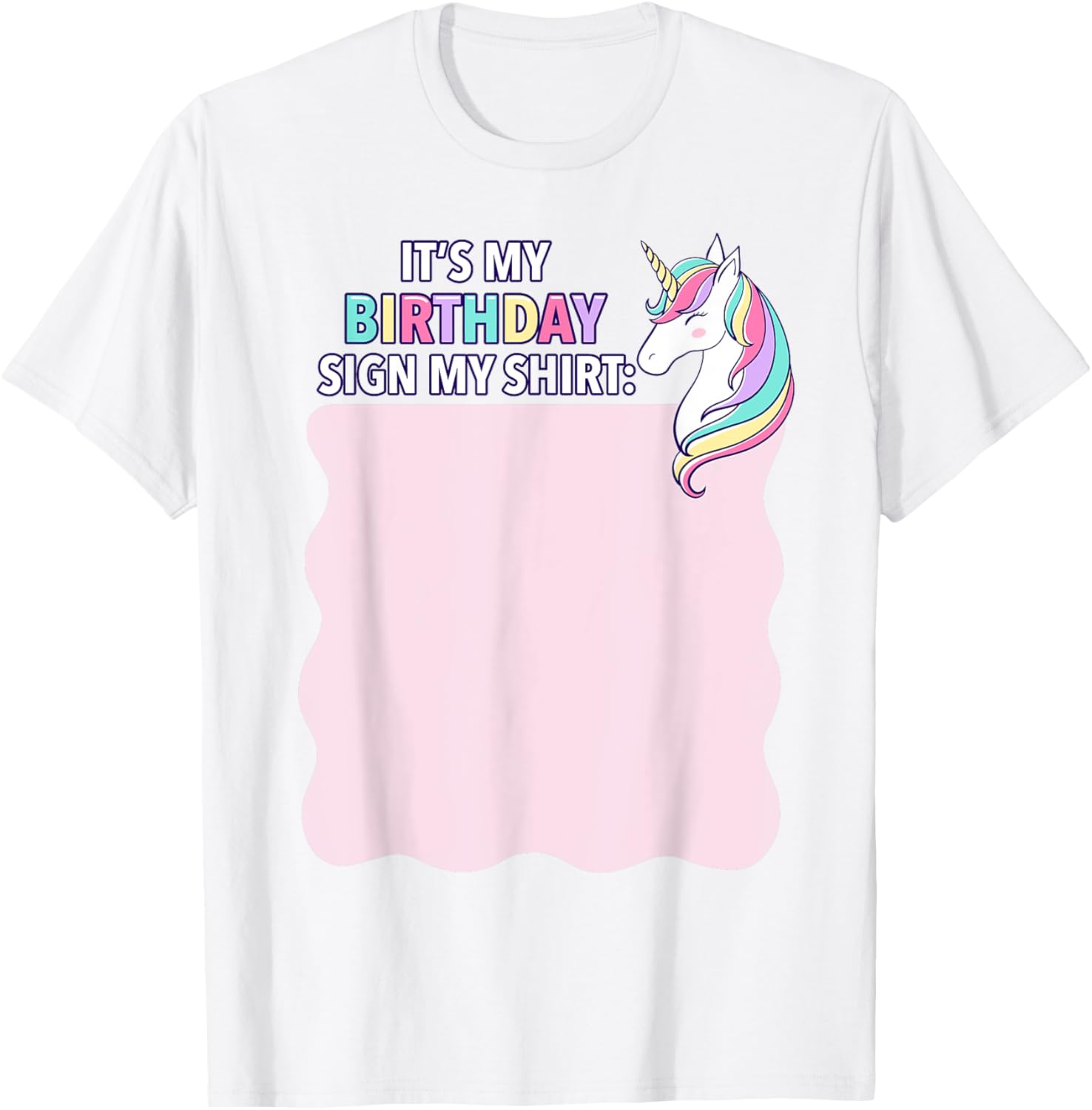It's My Birthday Sign My Shirt Pink Unicorn Girl Toddler T-Shirt - T-Shirt | White
