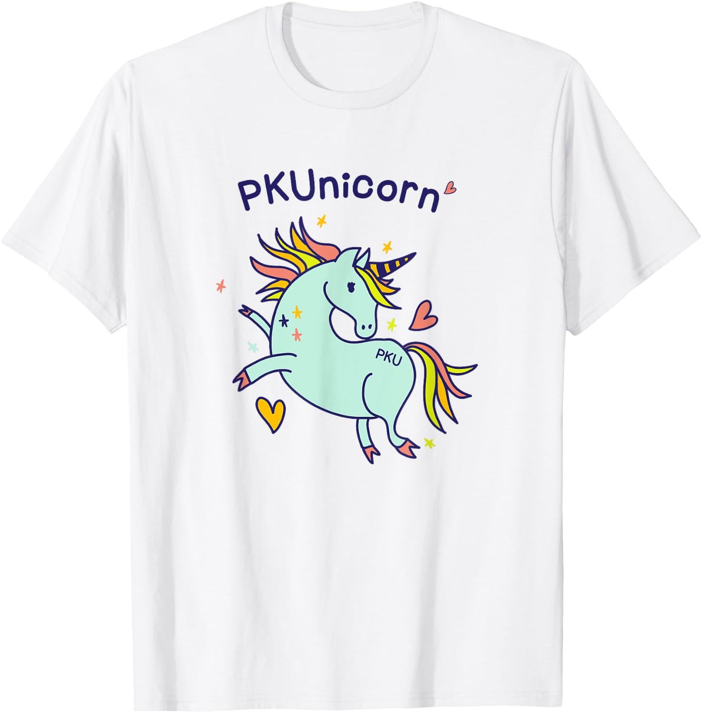 PKUnicorn | Cute PKU Awareness Unicorn T Shirt Gift T-Shirt - T-Shirt | White