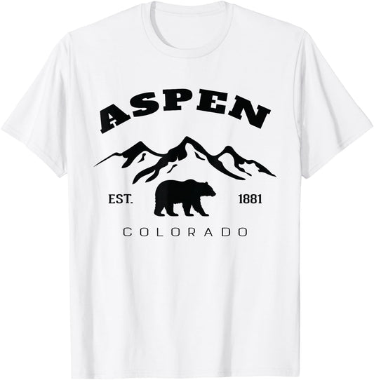 Retro Vintage Aspen Colorado Souvenir kids Hiking Camping T-Shirt - T-Shirt | White