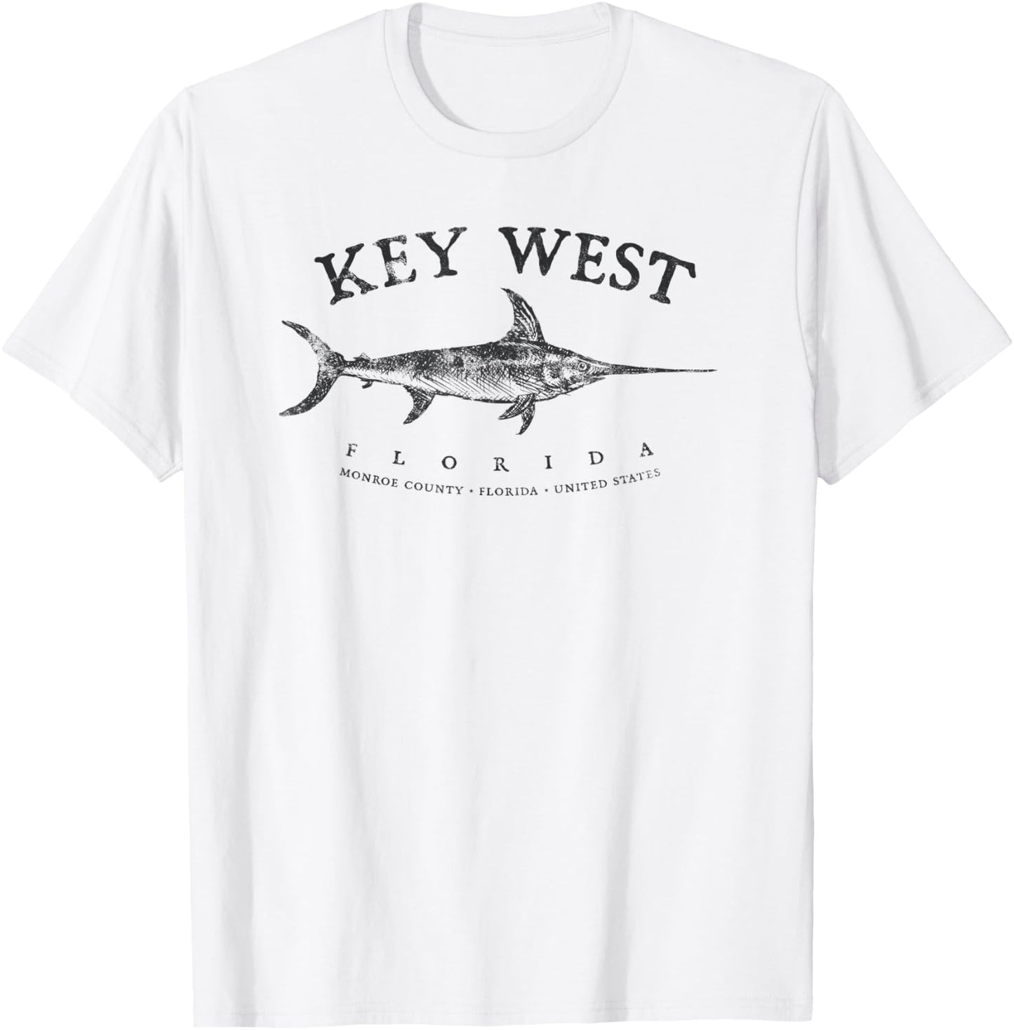 Key West Fishing Marlin Swordfish Sailfishing Florida FL T-Shirt - T-Shirt | White