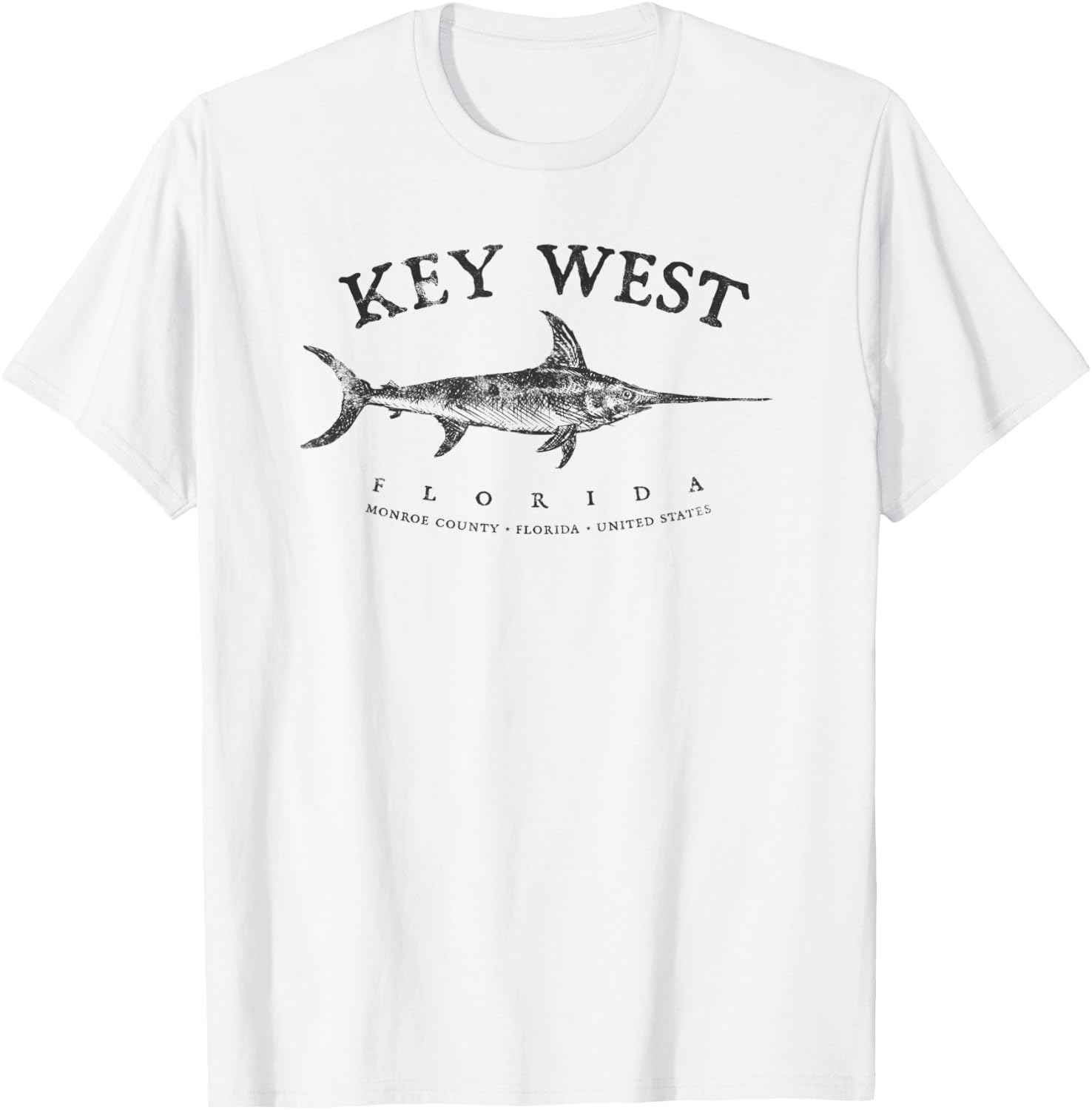 Key West Fishing Marlin Swordfish Sailfishing Florida FL T-Shirt - T-Shirt | White