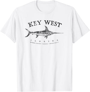 Key West Fishing Marlin Swordfish Sailfishing Florida FL T-Shirt - T-Shirt | White