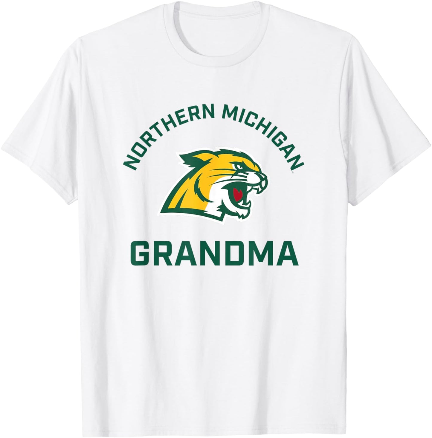 Northern Michigan University NMU Wildcats Arched Grandma T-Shirt - T-Shirt | White