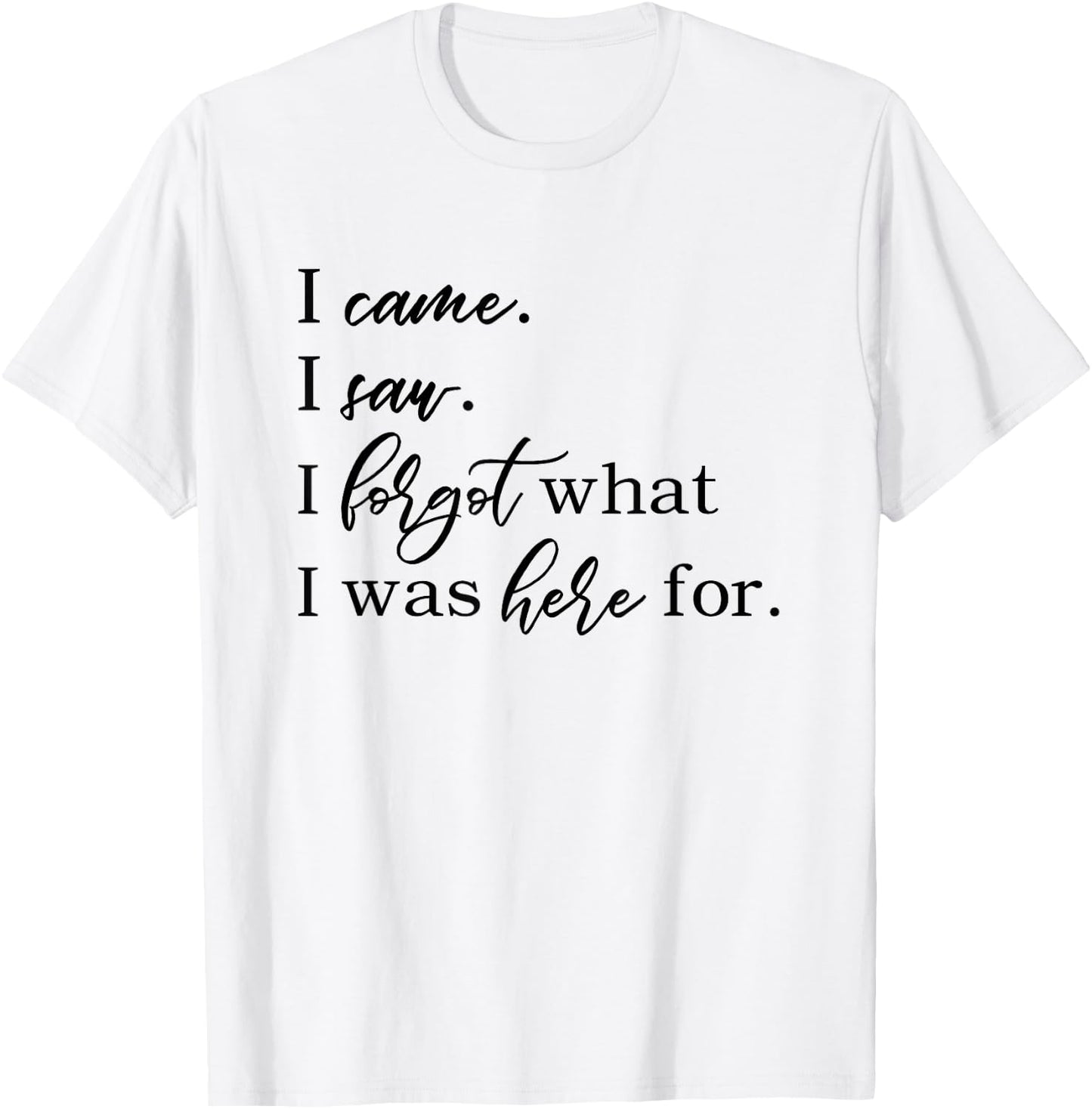 I came. I saw. I forgot what I was here for. Forgetful funny T-Shirt - T-Shirt | White