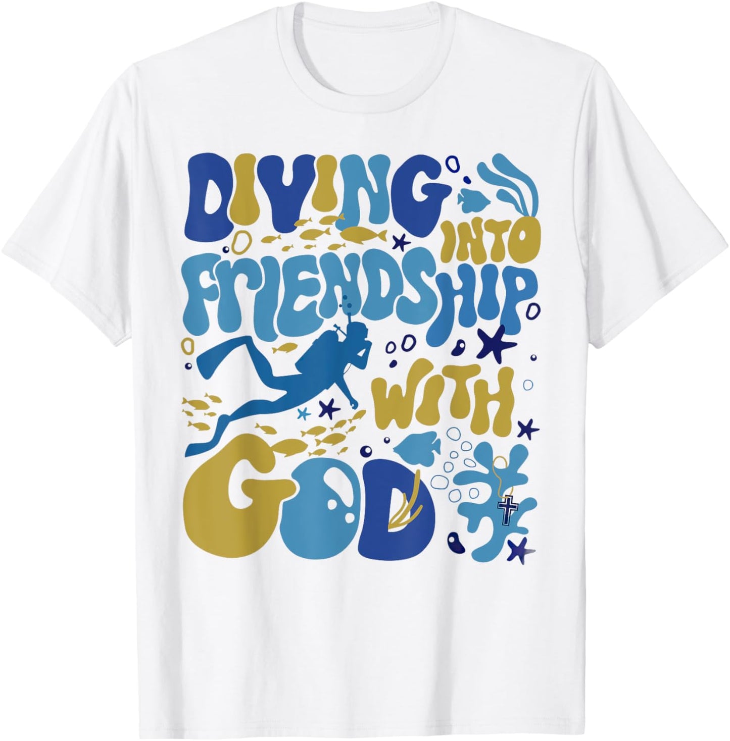 Diving Into Friendship With God Underwater Scuba VBS 2024 T-Shirt - T-Shirt | White