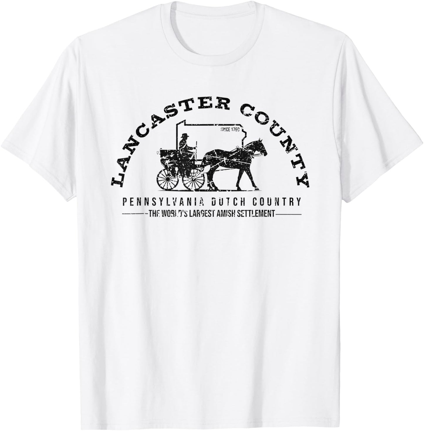 Honor the Amish & Apparel -Amish Themed Retro Vintage Grey - Small T-Shirt - T-Shirt | White