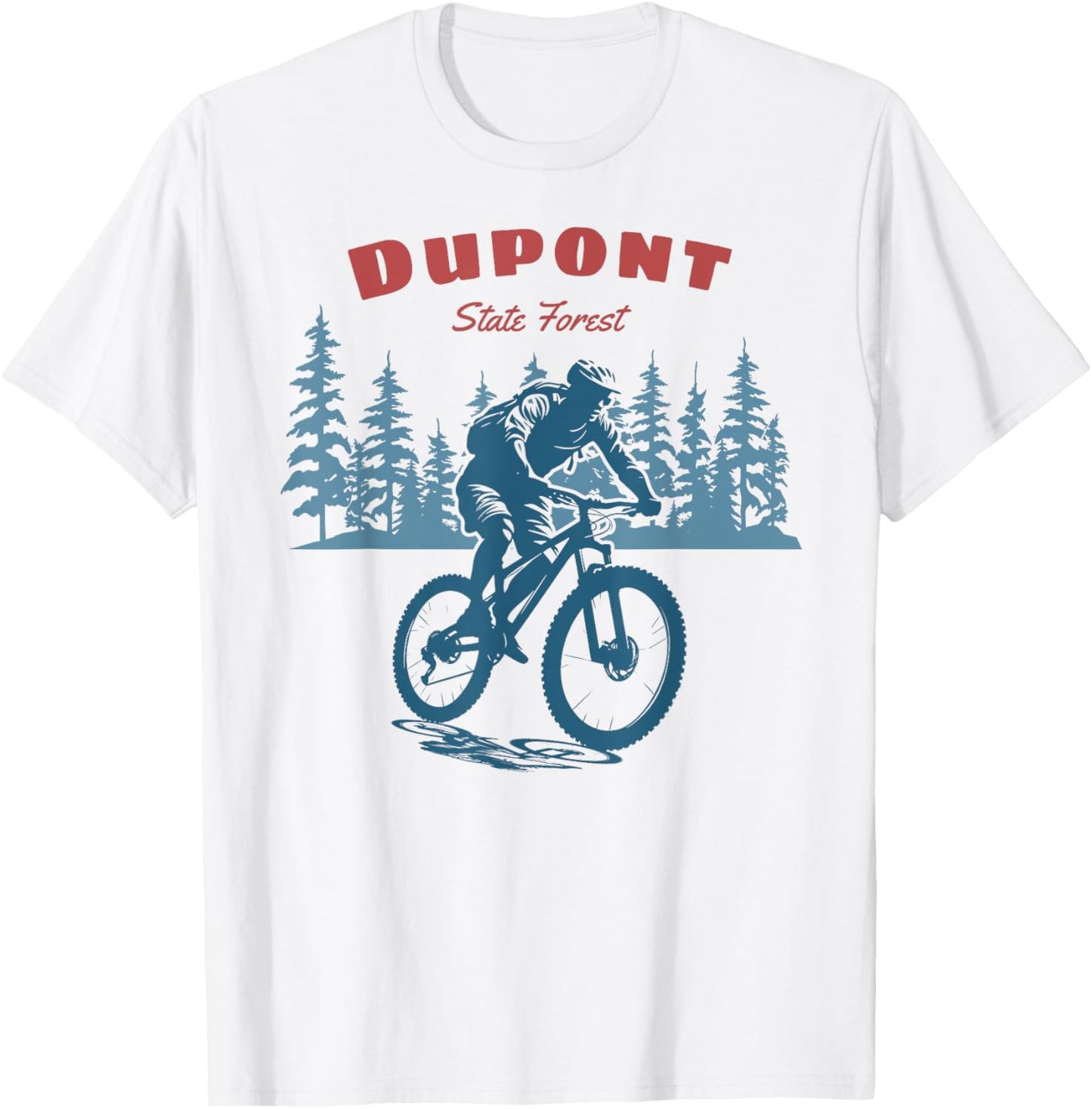 Dupont State Forest Retro Vintage Mountain Biking T-Shirt - T-Shirt | White