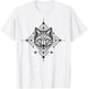 Minimal Line and Shape Black Design of A Wolf Geometric T-Shirt - T-Shirt | White