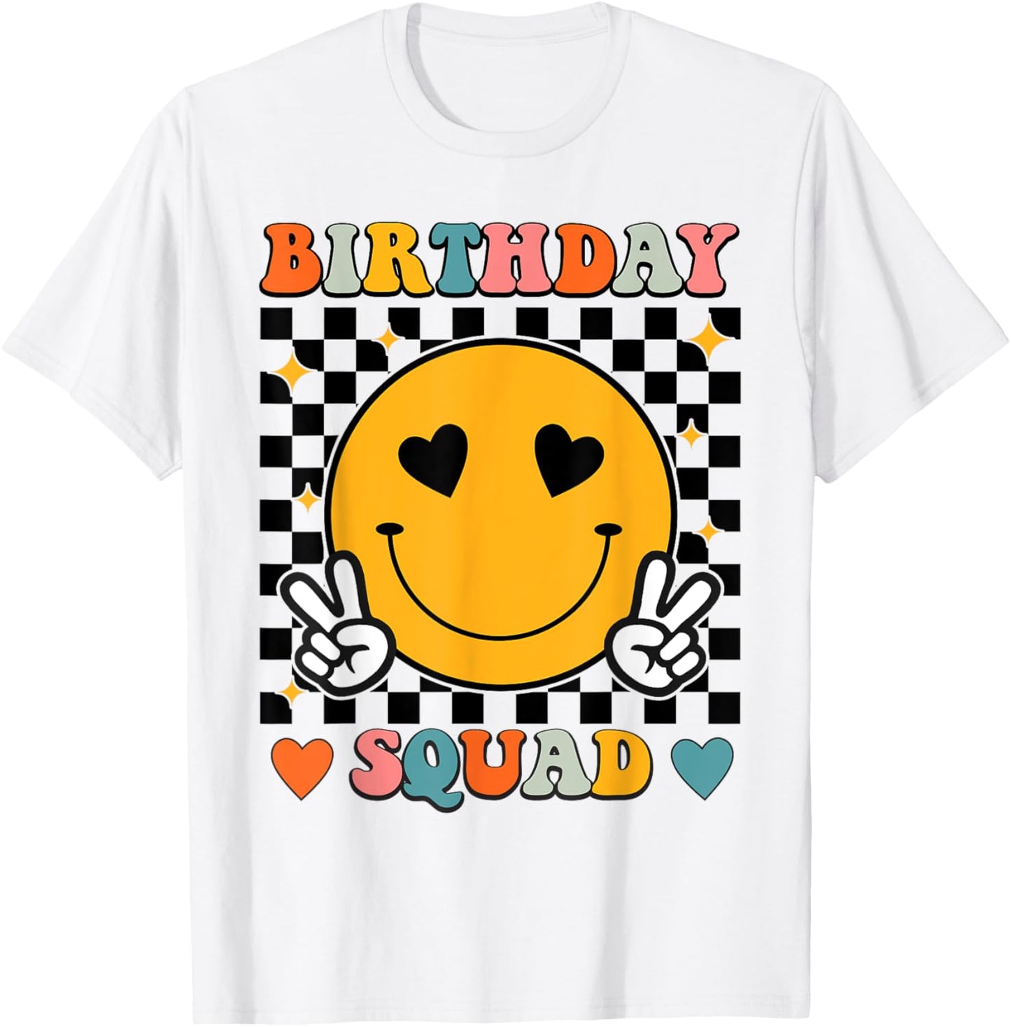 Retro Birthday Squad Matching Birthday Family Group Bday T-Shirt - T-Shirt | White