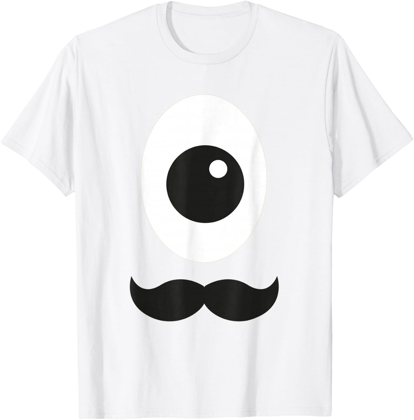 Giant Cyclops Eye and Mustache Monster Alien T-Shirt - T-Shirt | White
