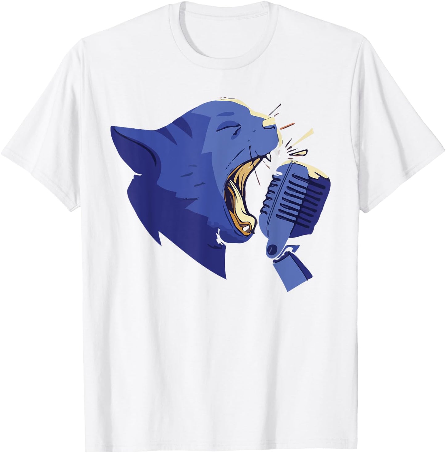 Cute Karaoke Singing Cat Singer Musical Band Vocalist Women Kids T-Shirt - T-Shirt | White
