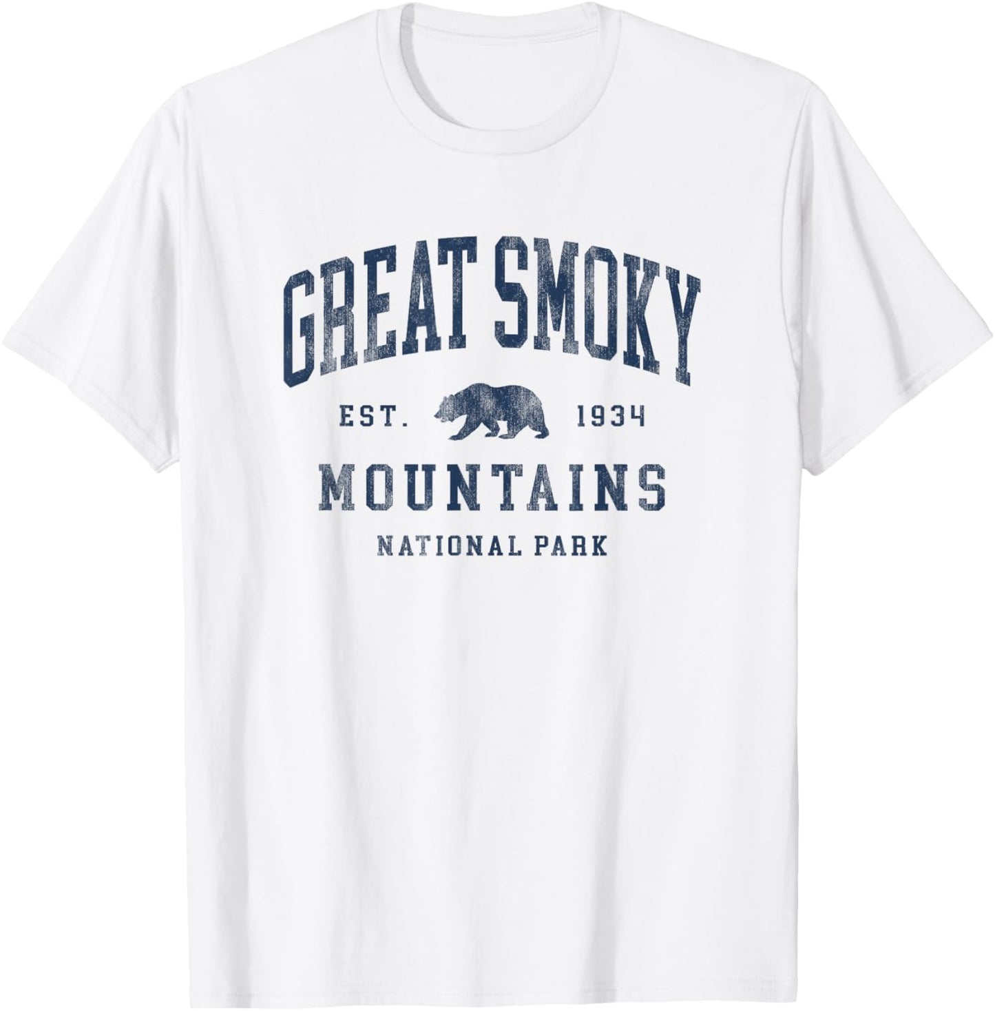 Retro Great Smoky Mountains National Park Hiking T-Shirt - T-Shirt | White