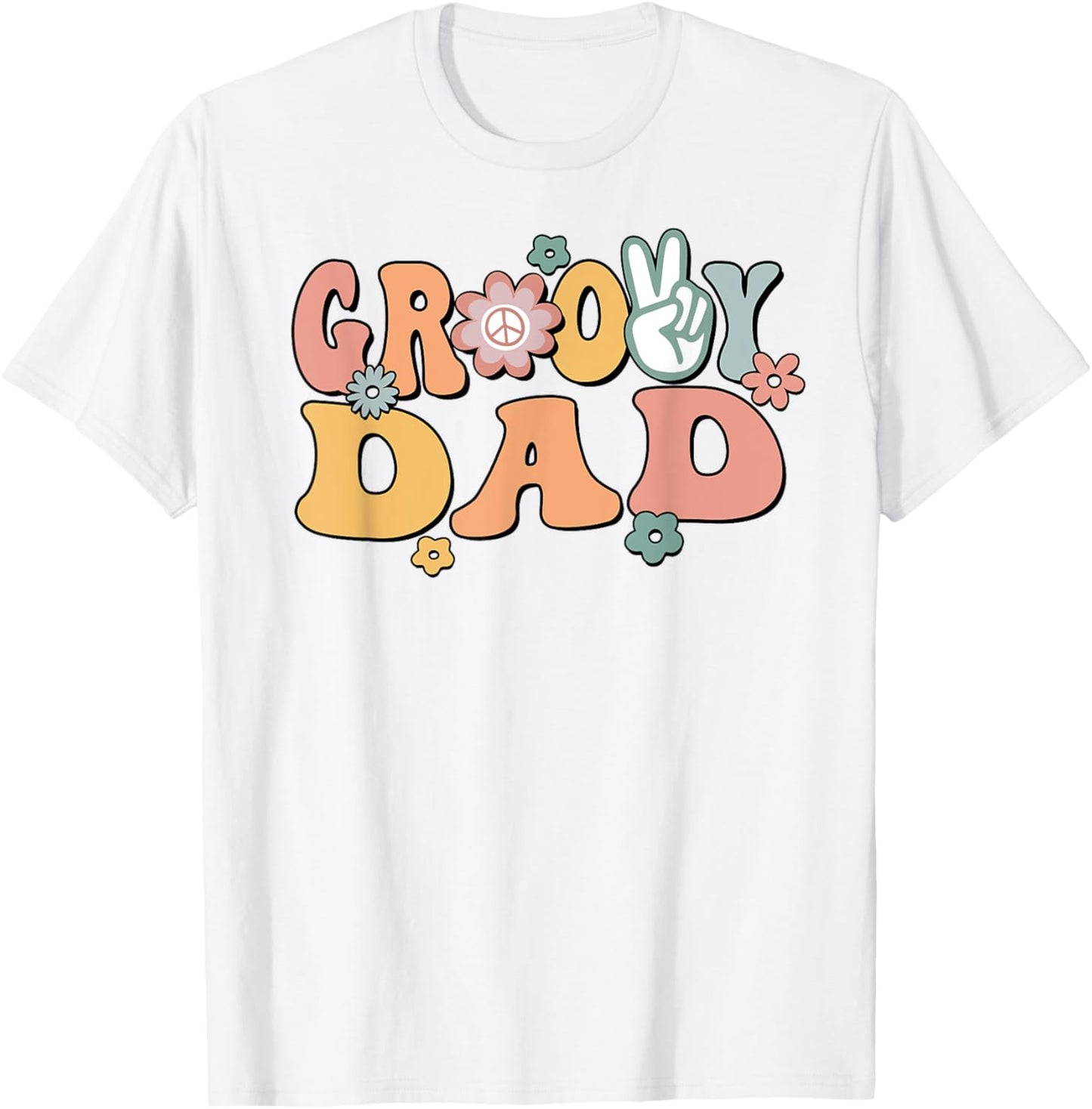 Groovy Dad Retro Father Matching Family 1st Birthday Party T-Shirt - T-Shirt | White