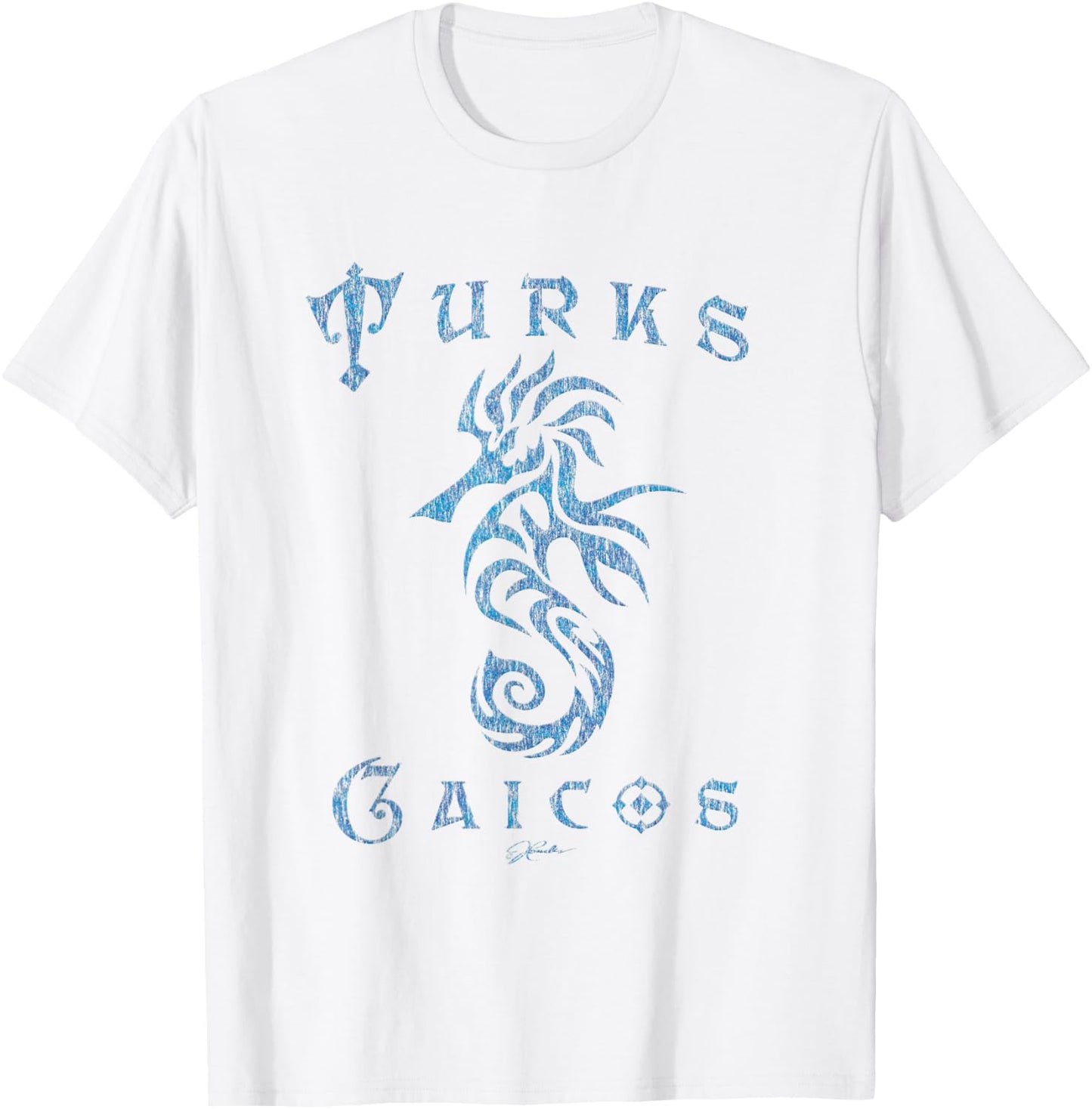 JCombs: Turks & Caicos Islands Seahorse T-Shirt - T-Shirt | White