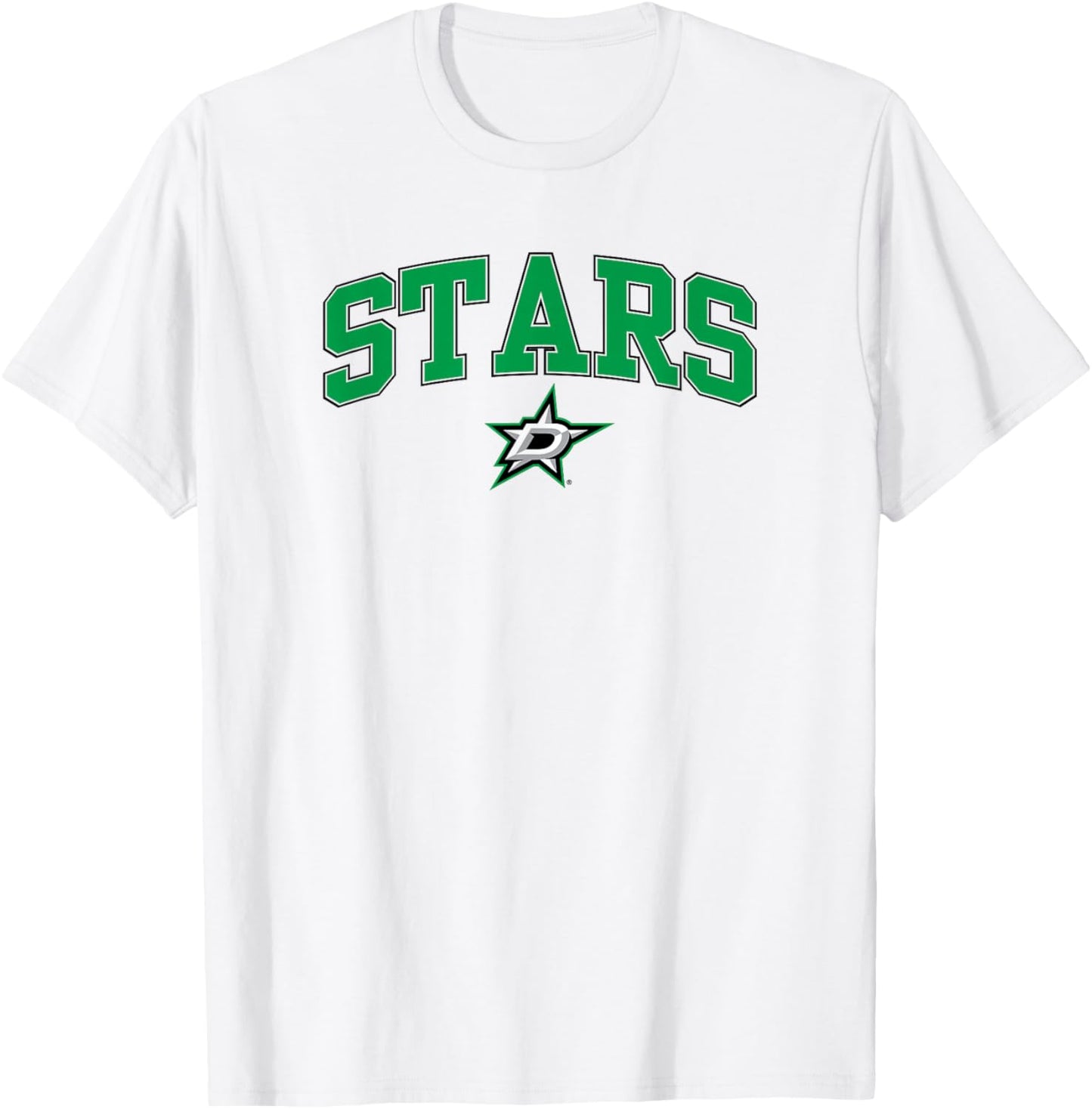 Dallas Stars Arch Over Gray Officially Licensed T-Shirt - T-Shirt | White