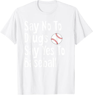 Red Ribbon Week Youth Kids Say No Say Yes to Baseball T-Shirt - T-Shirt | White