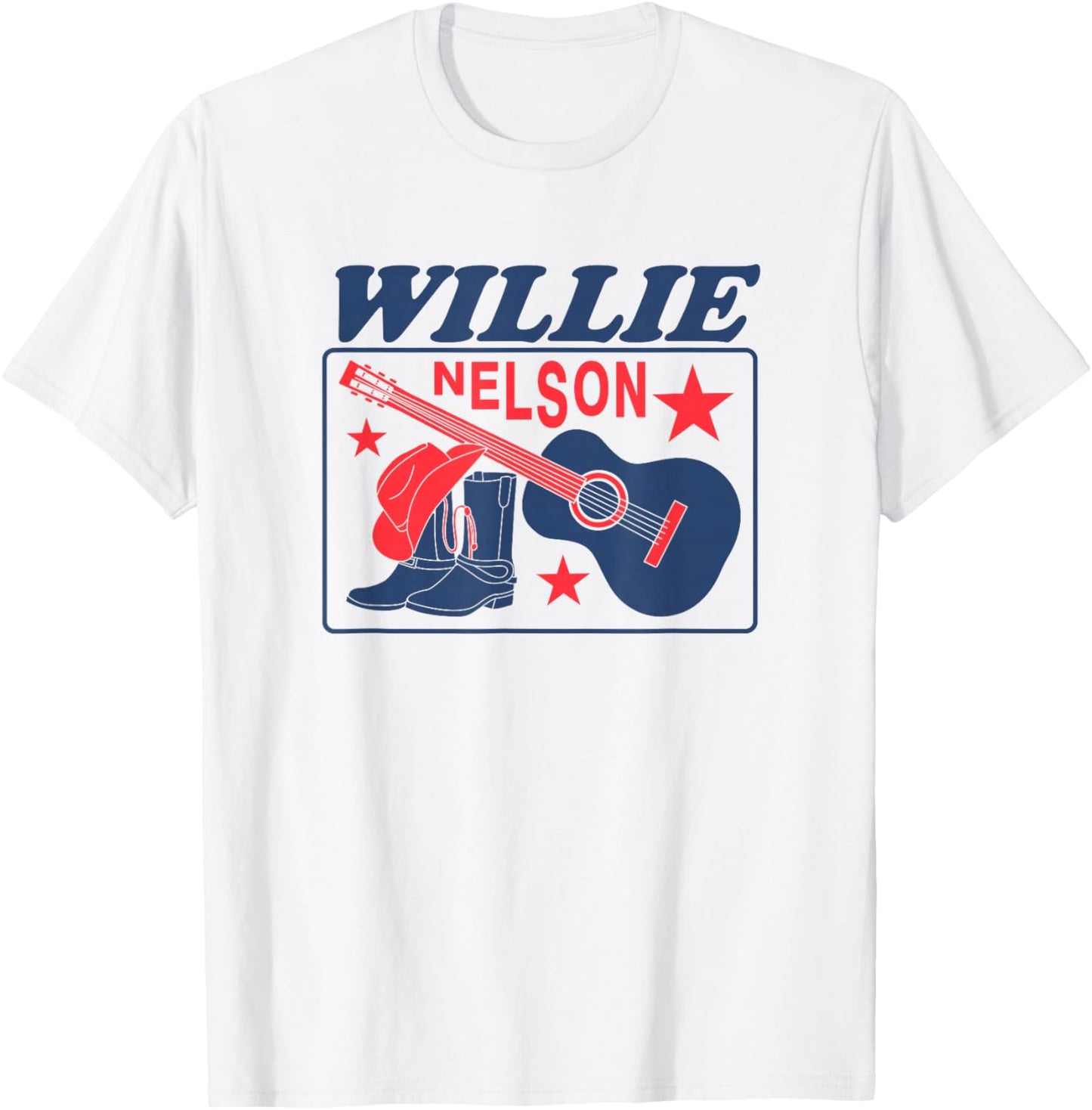 Official Willie Nelson Boots T-Shirt - T-Shirt | White