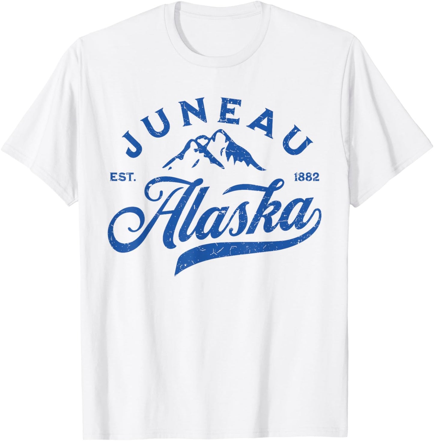 Vintage Juneau Alaska AK Mountains Family Vacation Souvenir T-Shirt - T-Shirt | White