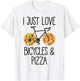 Bicycle Pizza Lover Funny Saying T-Shirt - T-Shirt | White