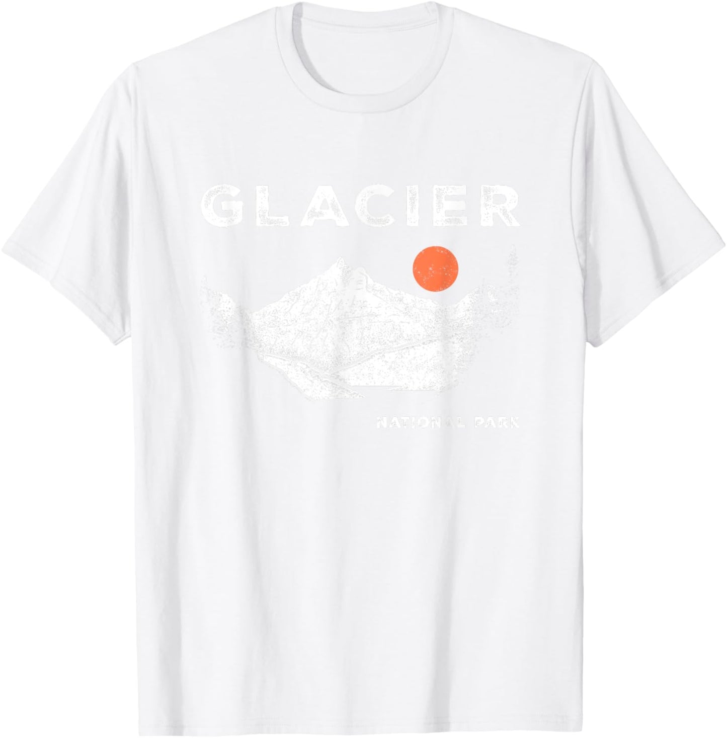 Retro Glacier National Park Montana Vintage T-Shirt - T-Shirt | White