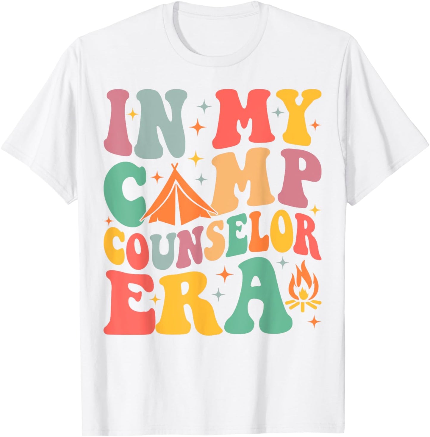 In My Camp Counselor Era Groovy Summer Camp Counselor T-Shirt - T-Shirt | White