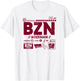 Vintage Bozeman BZN Airport Code Travel Day Retro Tag MT T-Shirt - T-Shirt | White