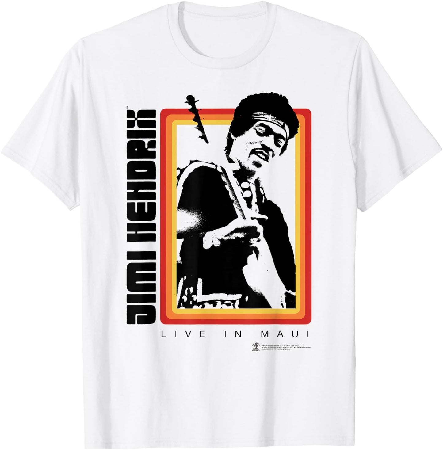 Jimi Hendrix Official Live in Maui Photo T-Shirt - T-Shirt | White