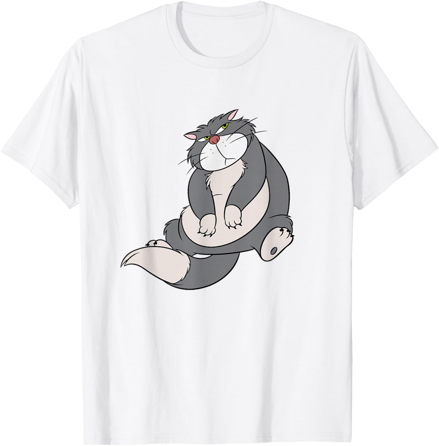 Disney Villains Annoyed Cute Lucifer Big Chest Portrait T-Shirt - T-Shirt | White