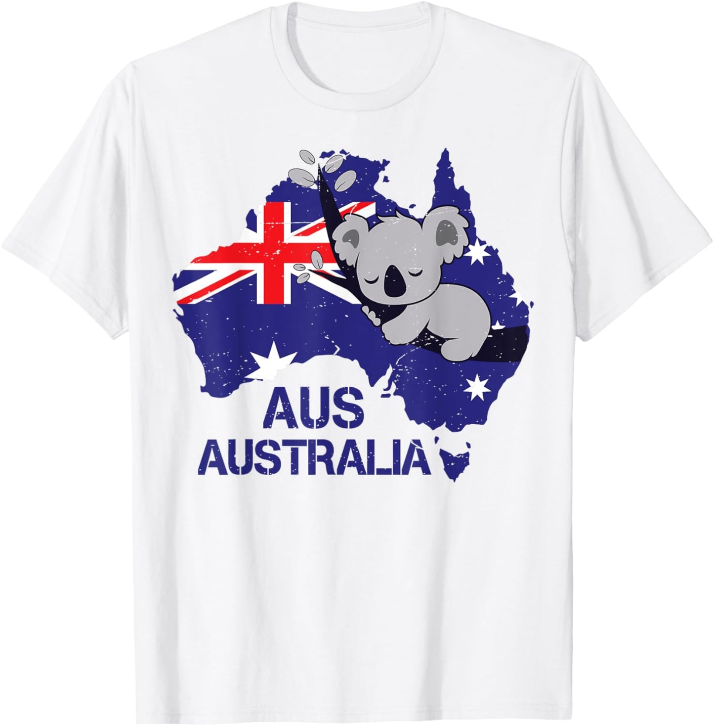 Australia Koala Flag Cute Animal Lover Funny Girls Women Kid T-Shirt - T-Shirt | White