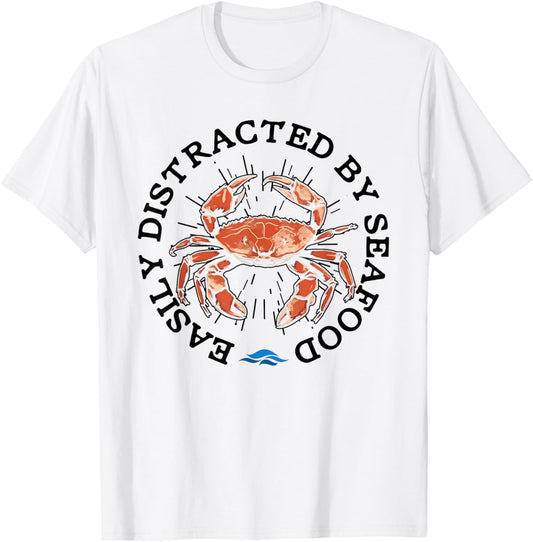 Funny Seafood Quote Crawfish Delicious Crabs T-Shirt - T-Shirt | White